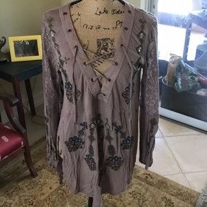 Free people white purple tunic